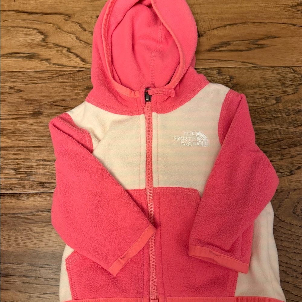 The North Face Kids Pink and Cream Fleece Jacket